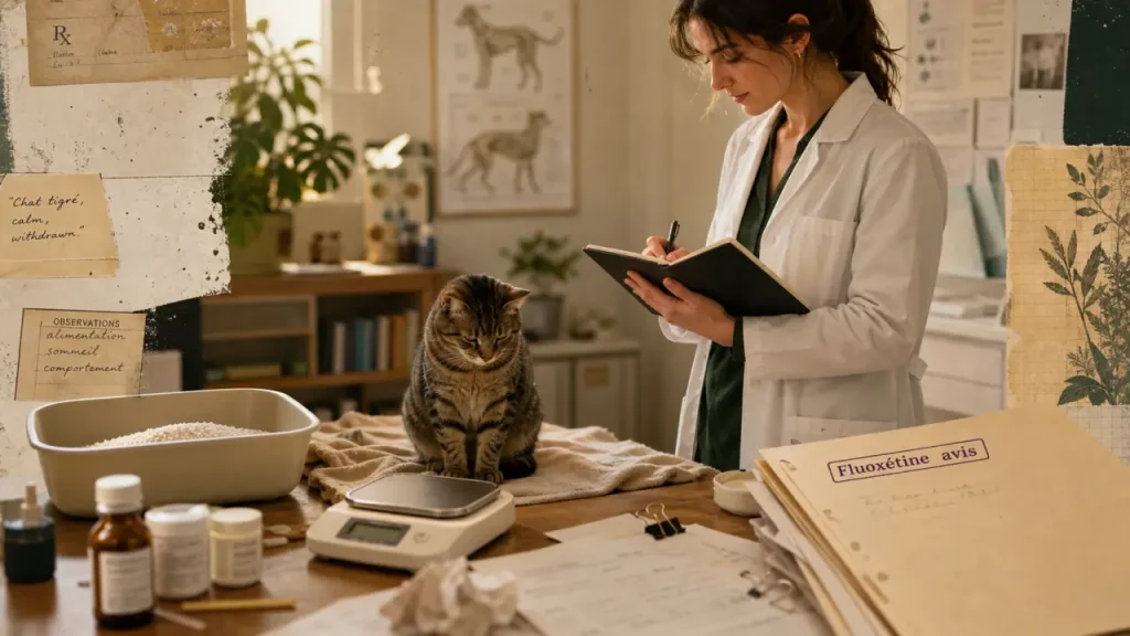 Antidépresseur chat : fluoxétine et diagnostic vétérinaire en consultation