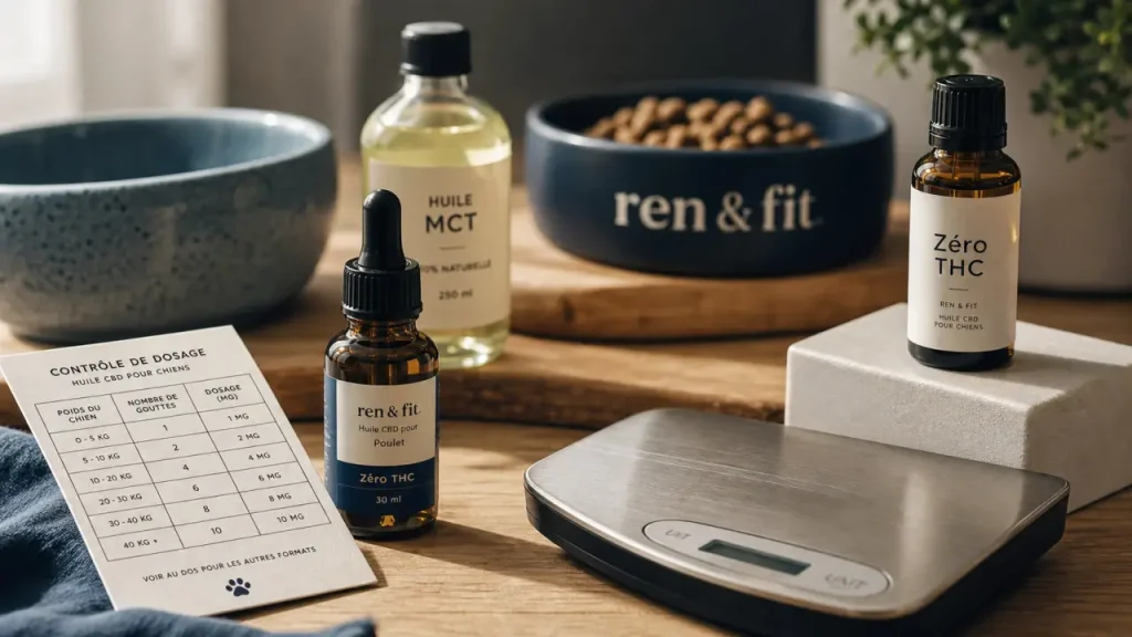 CBD humain pour chien : flacon zéro THC, contrôle dosage et ingrédients