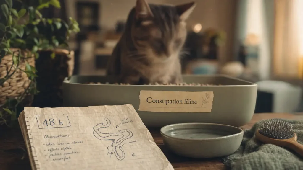 Chat constipé : remèdes de grand-mère et signes d’alerte
