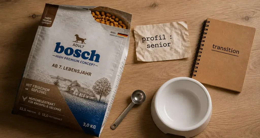 Croquette bosch chiot adulte senior : choisir selon activité