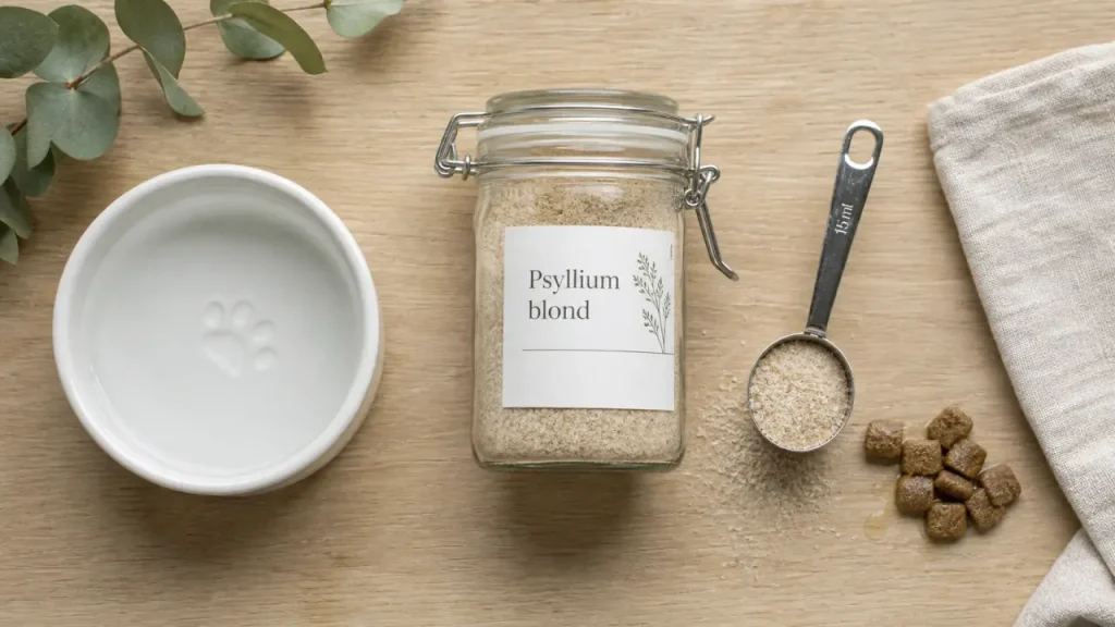 Psyllium chien : pot et doseur, hydratation et tégument pour réguler le transit