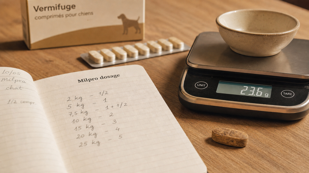 Vermifuge milpro : comprimés et dosage selon poids