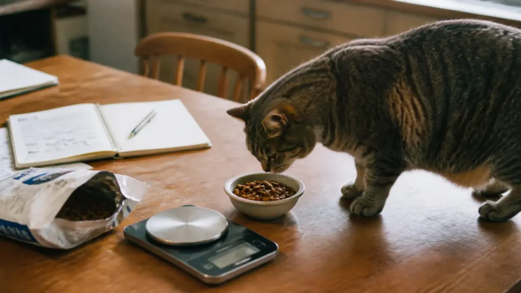 Comment faire maigrir mon chat : balance, croquettes pesées, chat en surpoids et suivi vétérinaire