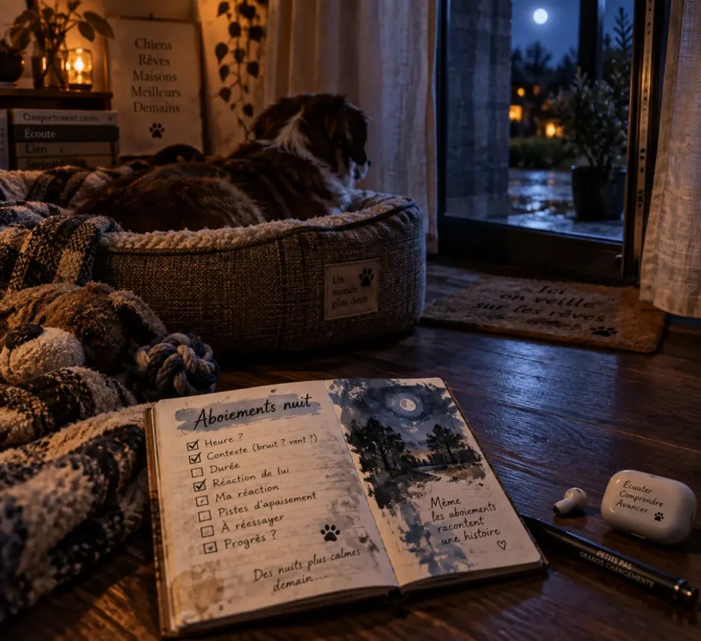 Aboiement chien nuit : panier chien et check-list anti-réveils