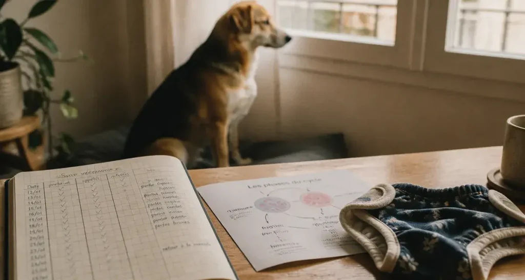 Chaleur d'un chien : carnet des cycles de la chienne (proœstrus, œstrus)