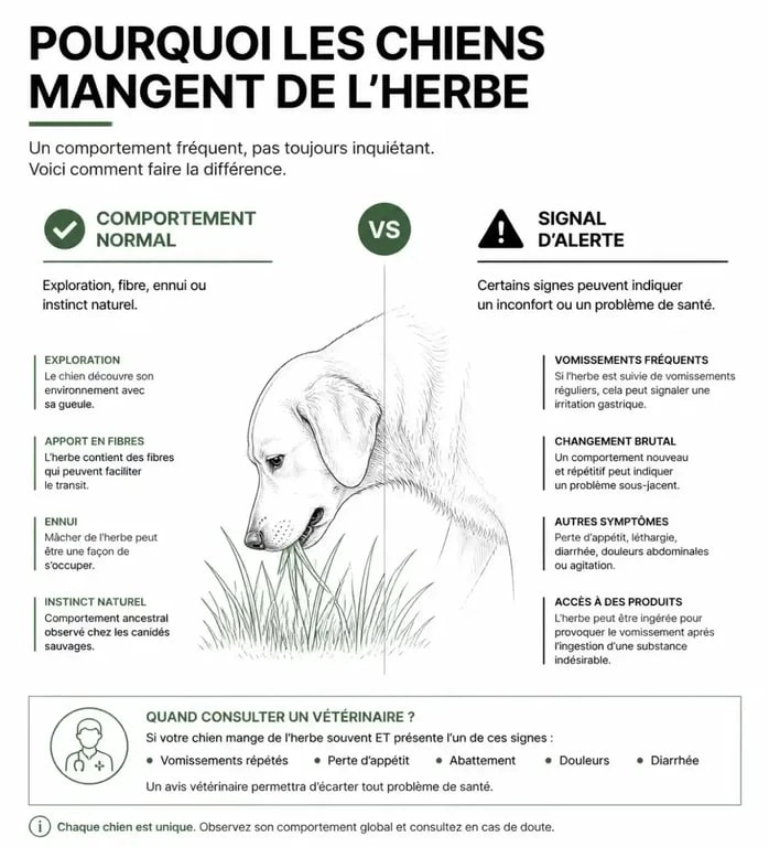 Chien qui mange de l'herbe : comportement normal ou signal d'alerte
