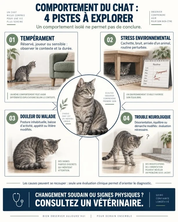 Chats autistes : distinguer tempérament, stress, maladie et trouble neurologique chez le chat