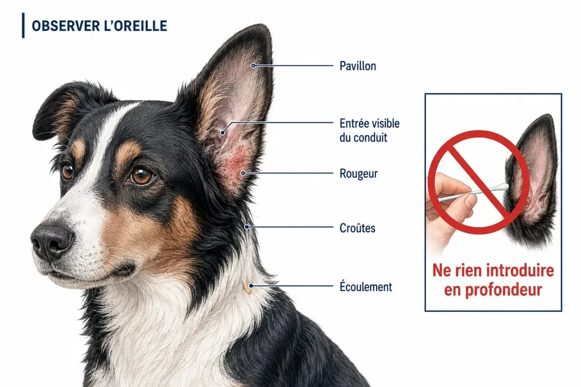 Chien qui se gratte les oreilles : zones externes à observer et gestes à éviter
