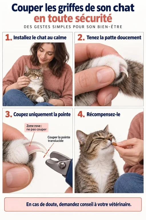 Coupe griffe chat : étapes pour couper la pointe sans blesser l’animal