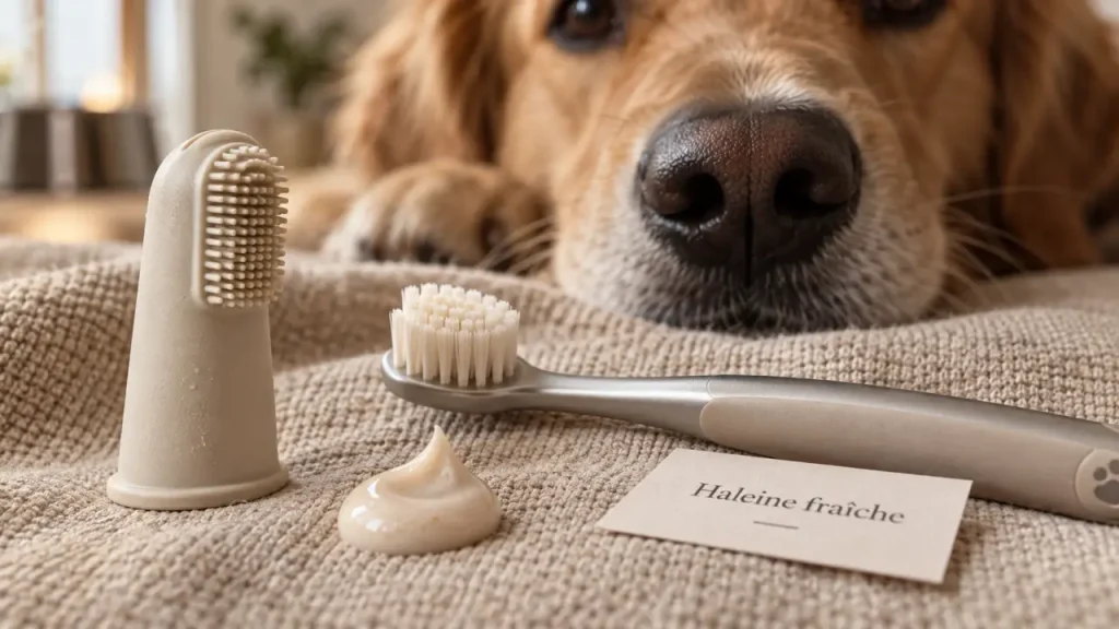 Mauvaise haleine pour chien : brossage dentaire, tartre pas toujours en cause