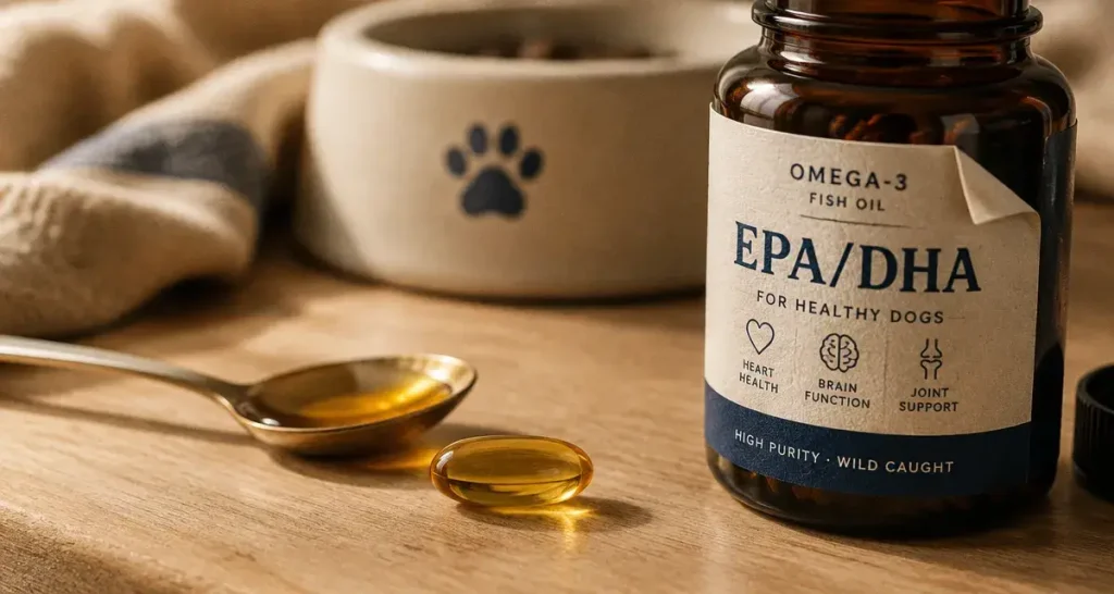 Oméga 3 chien : capsule et huile pour EPA DHA